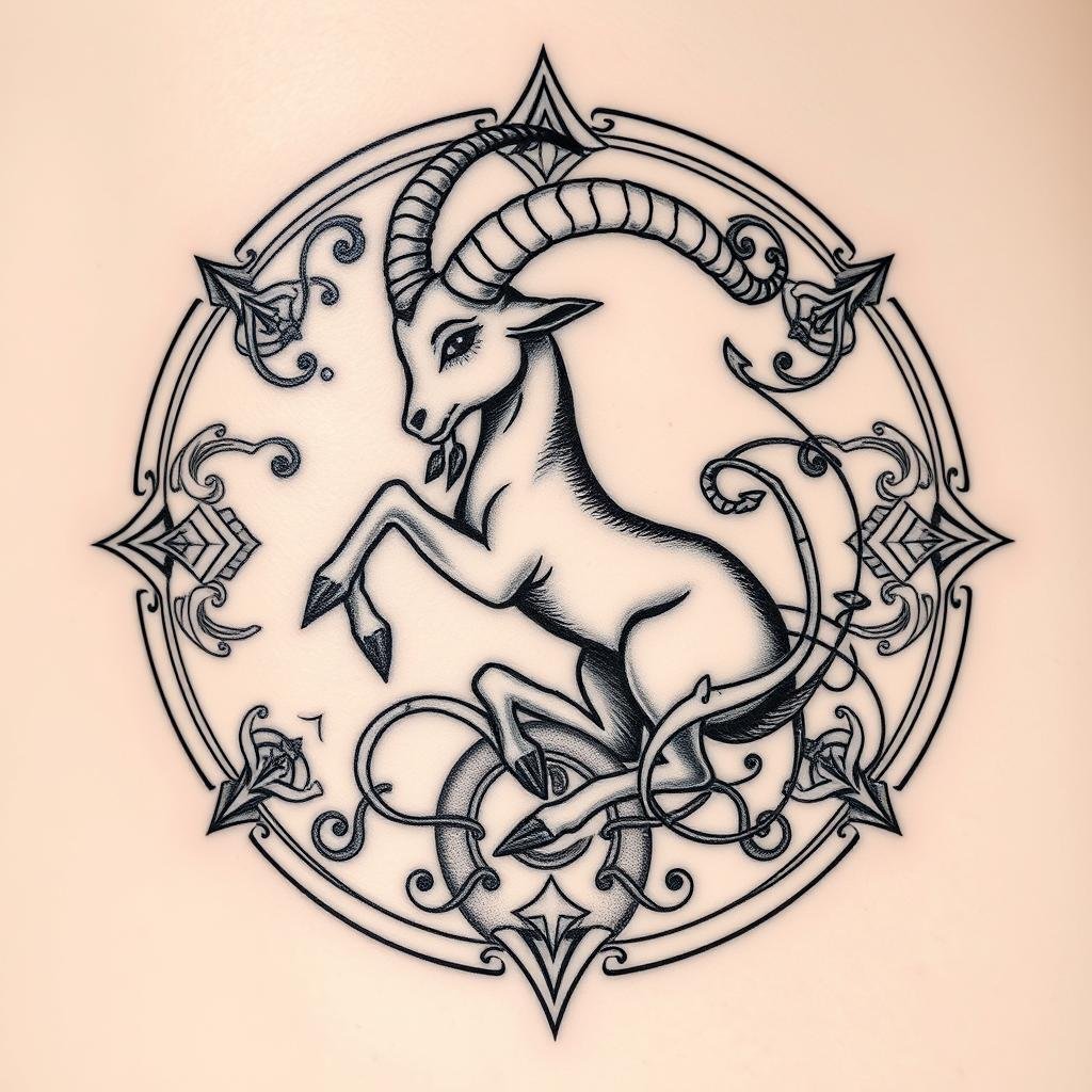 capricorn zodiac symbol tattoos