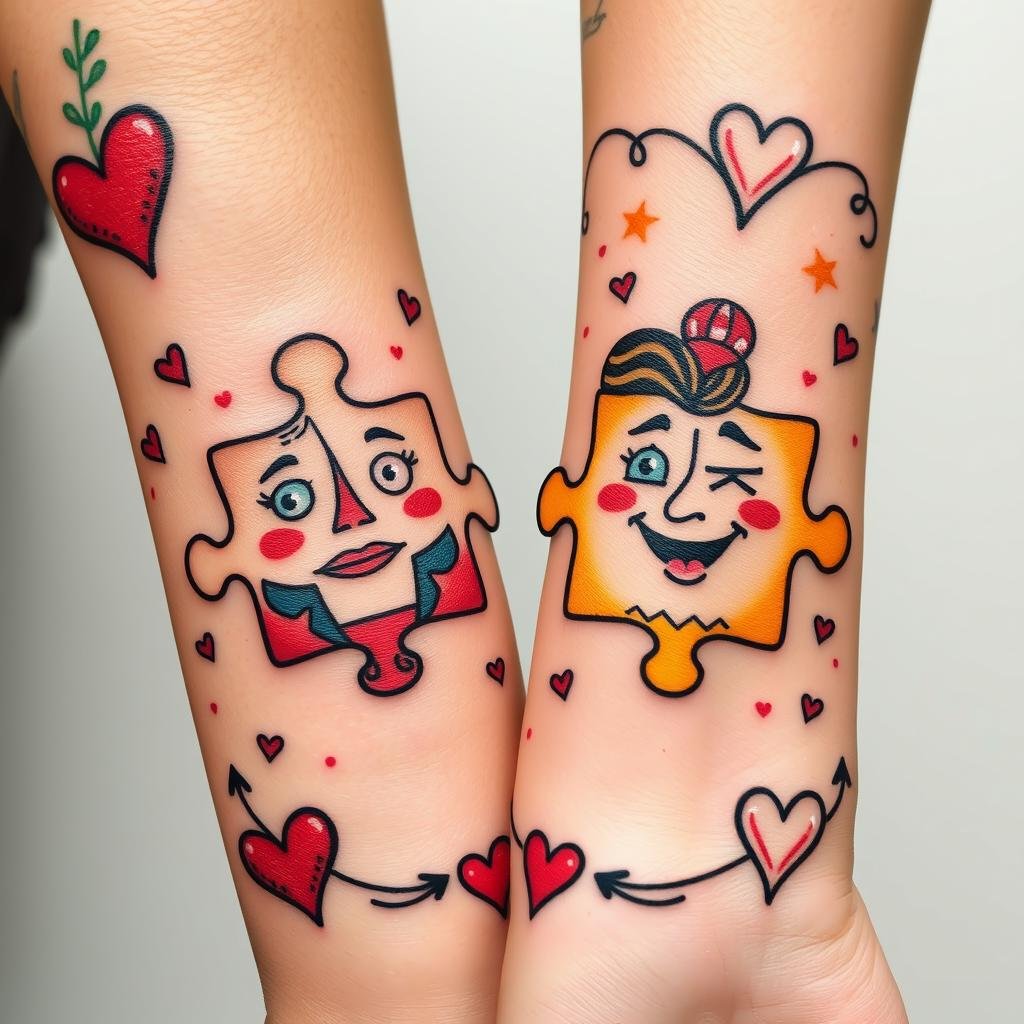 comical relationship tattoos