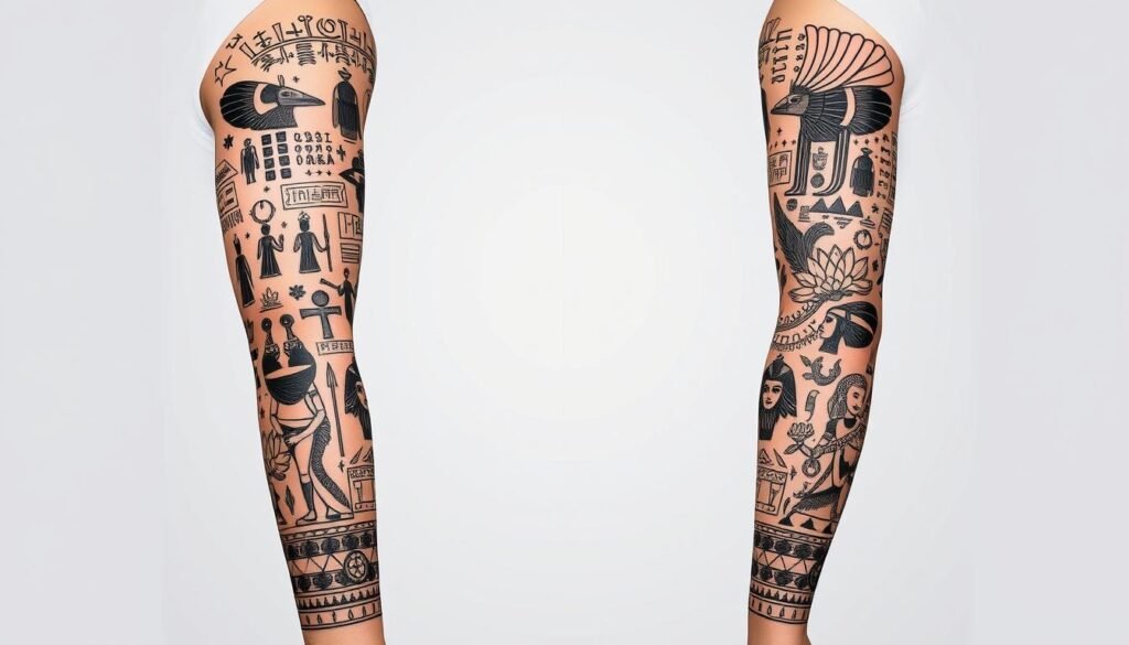 egyptian sleeve tattoo designs