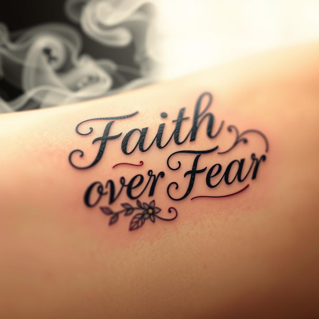 "faith over fear" word tattoo ideas