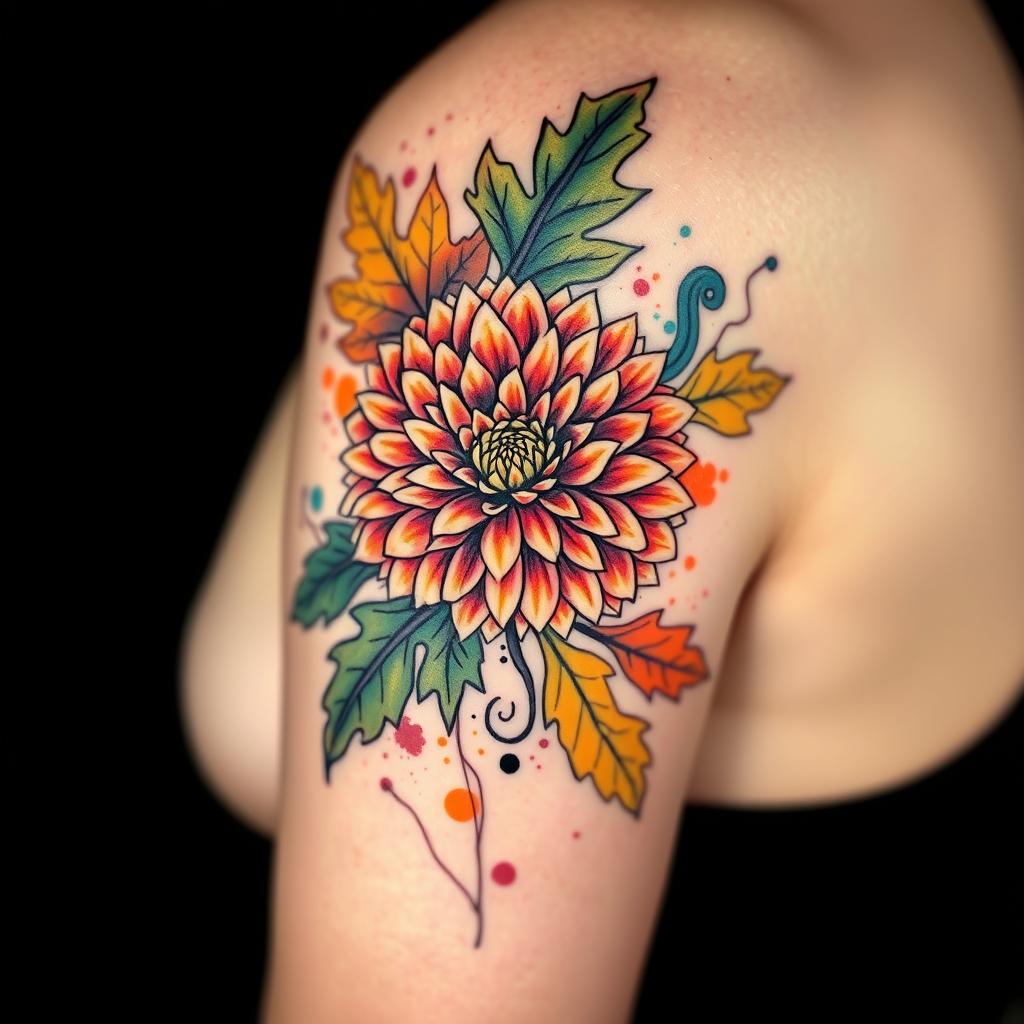 fall flower tattoo designs