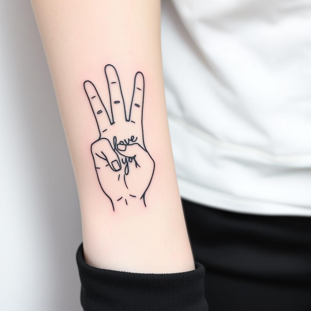 "i love you" sign language tattoos
