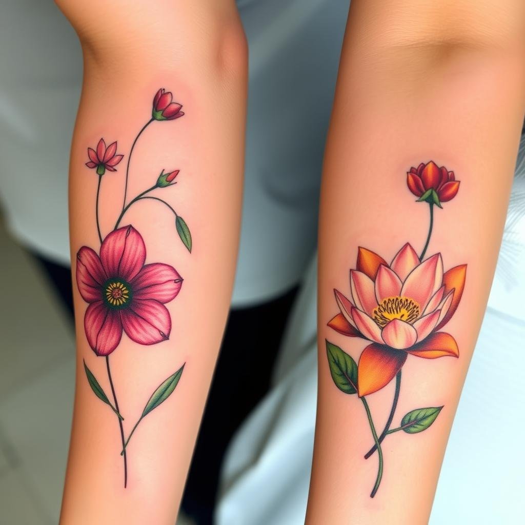 july birth flower tattoos for females