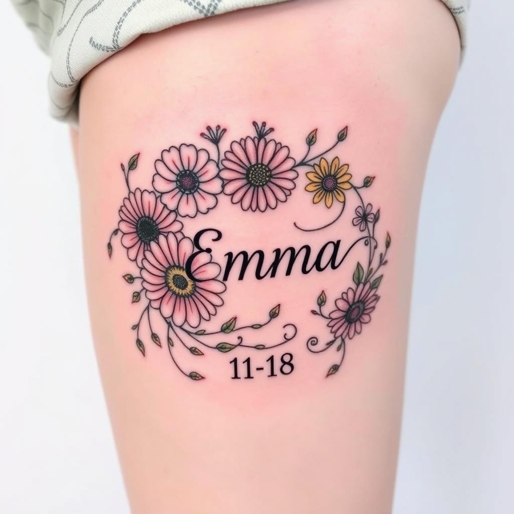 november birth flower tattoos with names