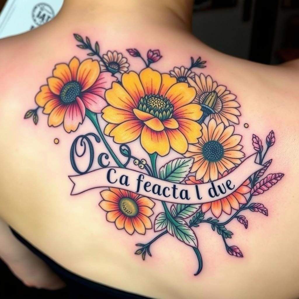 october birth flower tattoos with names