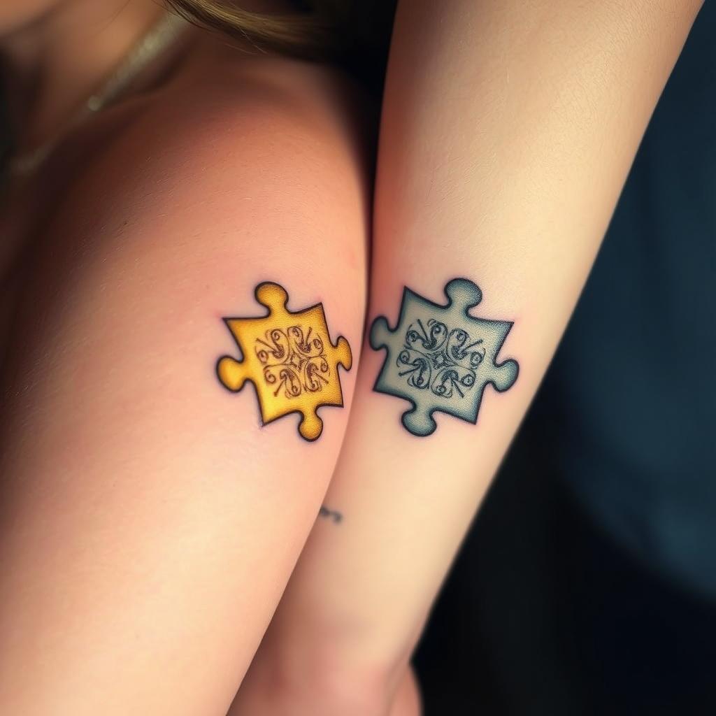 puzzle piece tattoos for couples
