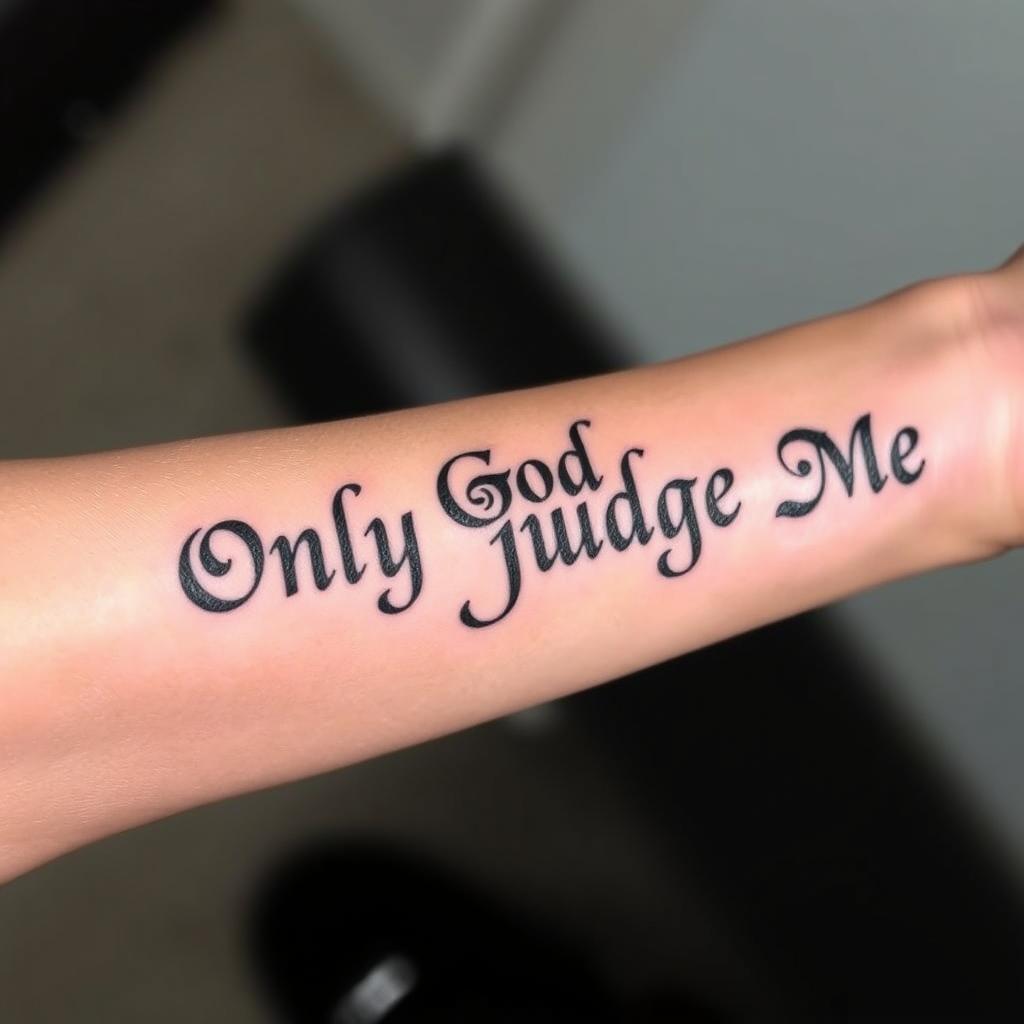 religious word tattoos typography