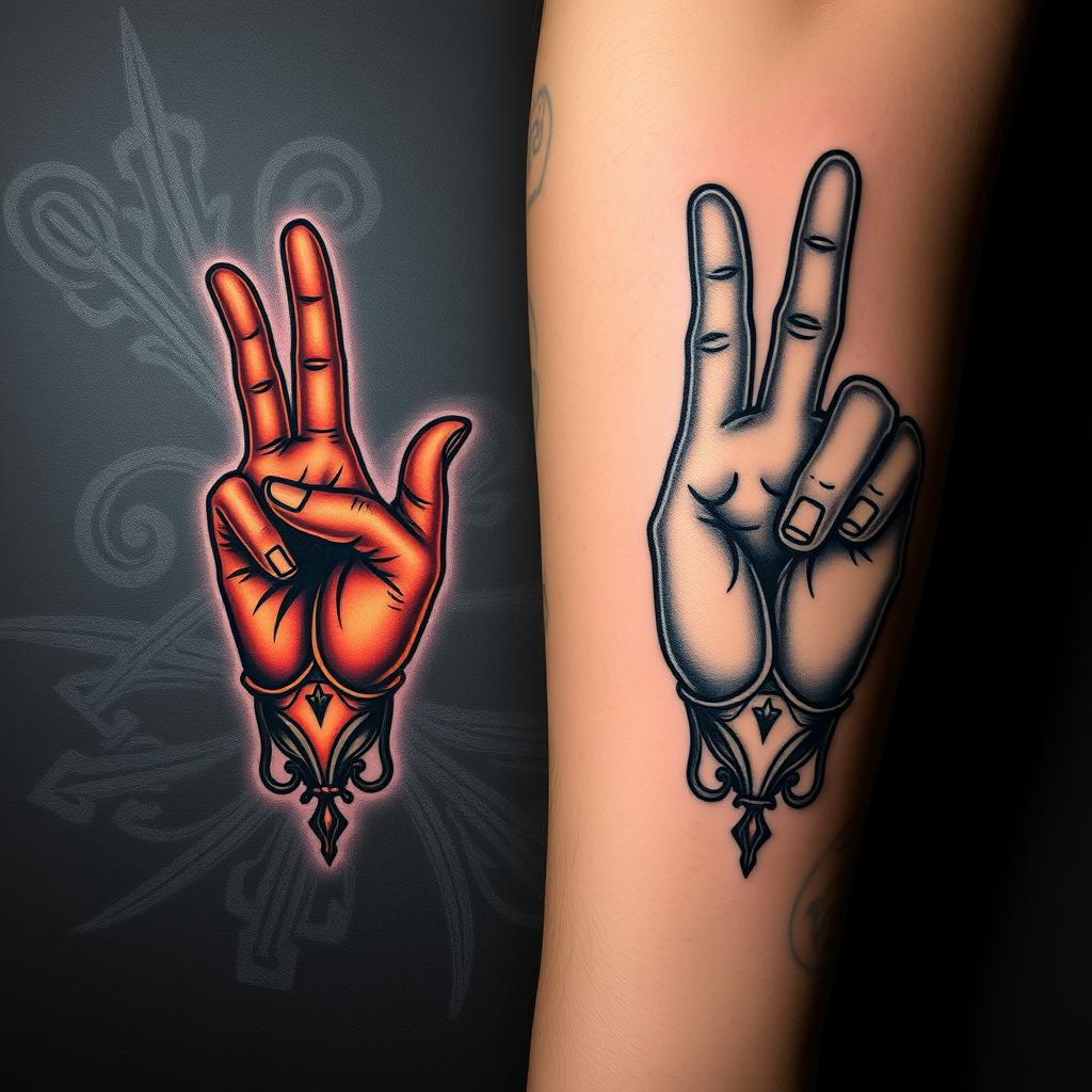 sign language hand symbols tattoos