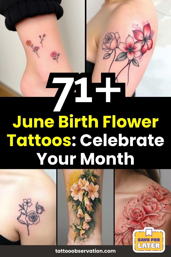 June Birth Flower Tattoos Celebrate Your Month