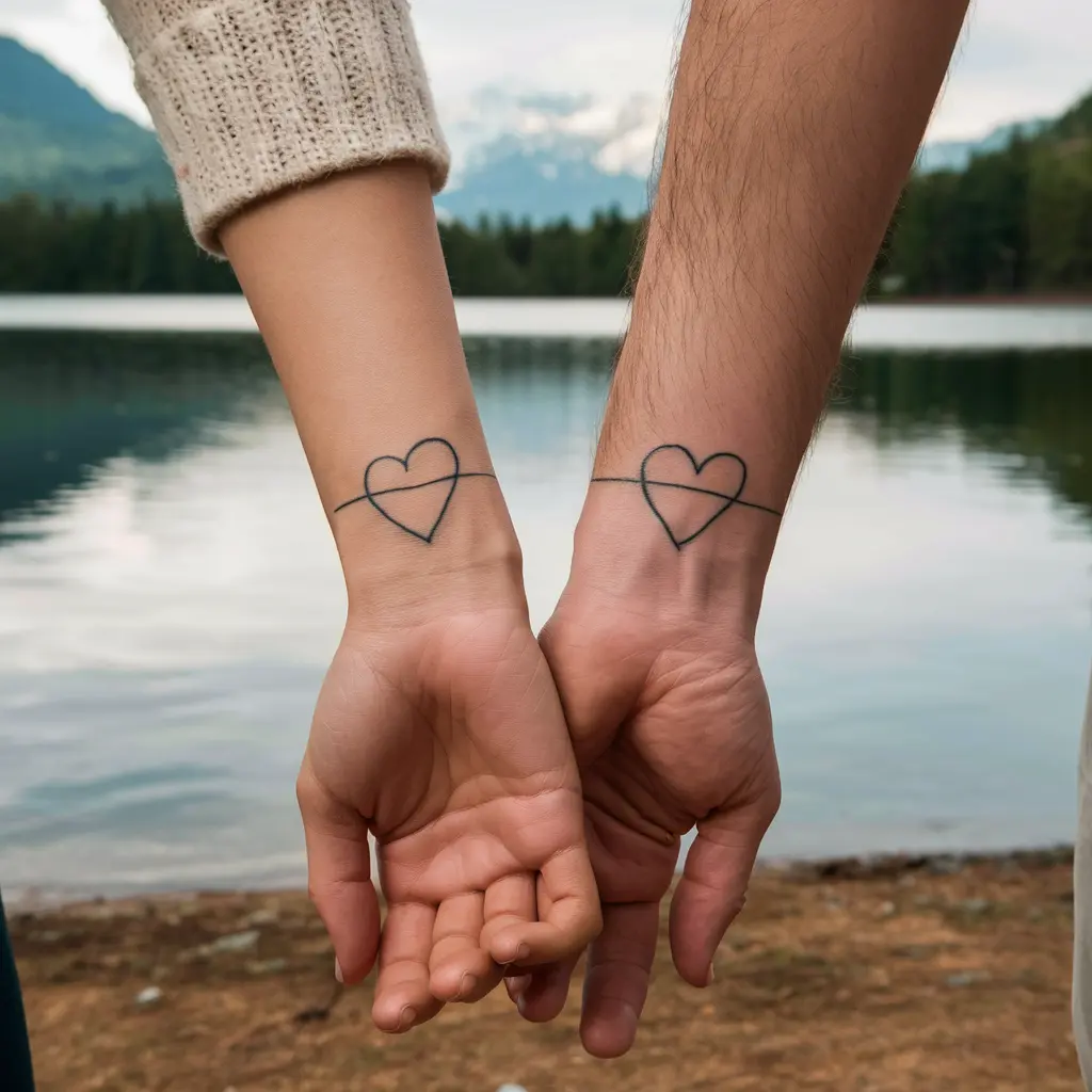 Matching Heart Tattoos for Couples Types and Styles