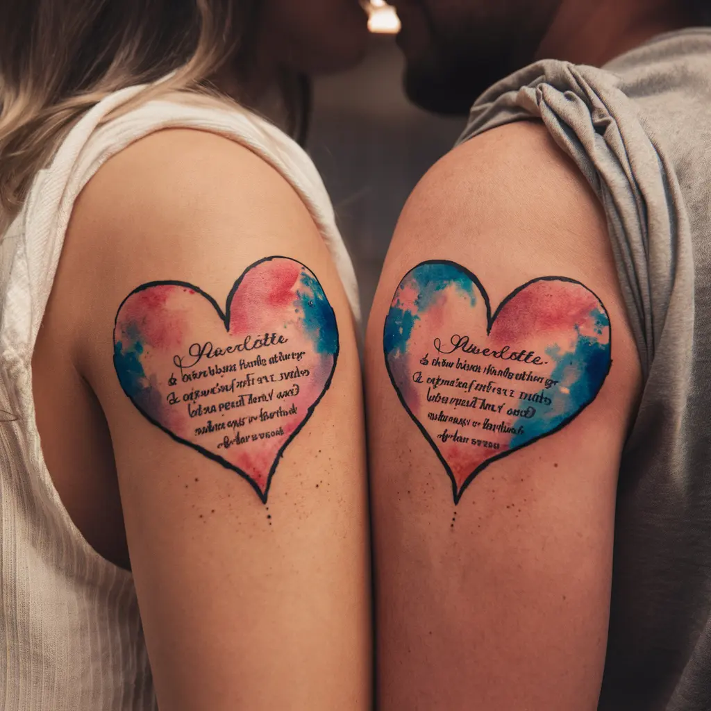 Watercolor Heart Tattoos